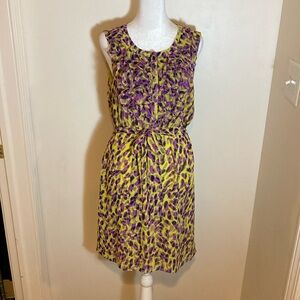 Matthew Williamson print Sleeveless Ruffle Tux Bodice Dress S